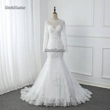 Vestido De novia con foto Real De boda, traje De novia con cristales, perlas, sirena, 2021 2024 - compra barato