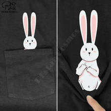 PLstar Cosmos T Shirt Fashion summer pocket rabbit printed t-shirt men for women shirts tops funny cotton black tees 2024 - buy cheap