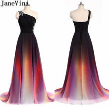 JaneVini-vestido largo con degradado de arcoíris para mujer, vestidos de noche con degradado de arcoíris para fiesta, con bordado de gasa azul, 2020 2024 - compra barato