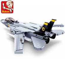 404Pcs Air Force F-14 Fighter Model Bricks Military Aircraft Plane Armas War Aviation Building Blocks Sets Educational Boys Toys 2024 - buy cheap