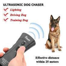 Perseguidor ultrasónico de perro para agresivos ataques de animales repelente linterna LED mascotas entrenador de defensa suministros Dispositivo de entrenamiento de perros 2024 - compra barato