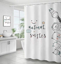 3D печатная ткань занавески для душа скандинавские Мультяшные занавески для душа для ванной экран водостойкие продукты декор для ванной комнаты с 12 крючками 2024 - купить недорого