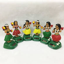 Coche de chica divertida hawaiana, figuritas de baile oscilantes alimentadas por energía Solar, decoración del hogar, 1 unidad 2024 - compra barato