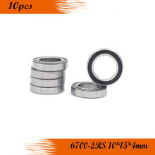 Free shipping 10PCS 6700-2RS 6700 RS 10*15*4mm black double rubber sealing cover  chrome steel bearing  6700RS 10x15x4mm 2024 - buy cheap
