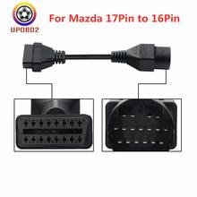 Cabo conector 16 pin para mazda, cabo de extensão conversor para obdii de 17 pinos para 16 pinos obd2 obd 2 2024 - compre barato