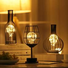 Modeling Retro Iron Art Night Light Minimalist Hollow Table Lamps Reading Lamp Bedroom Desk Lighting Home Decoration NightLight 2024 - buy cheap