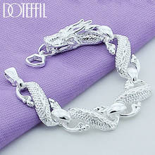 DOTEFFIL 925 Sterling Silver Dragon Cuff Bracelet For Man Women Charm Wedding Engagement Party Fashion Jewelry 2024 - buy cheap