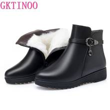 Gktinoo bota feminina de lã, calçados para inverno, quentes, antiderrapante, plana, plus size 2024 - compre barato