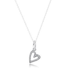 Collares brillantes con colgante de corazón para mujer, de Plata de Ley 925, para el Día de San Valentín, joyería femenina 2024 - compra barato