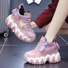 Zapatos de plataforma alta para Mujer, zapatillas Deportivas transpirables con aumento de altura, suela gruesa de 10 CM, novedad 2024 - compra barato