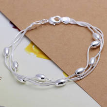 New Silver Color Three-tier Bracelet For Women Fashion Korean Olive Beads Hand Jewelry Ladies Accessoreis Bracelets Mujer 2024 - buy cheap
