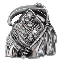Skull skeleton belt buckle Belt DIY accessories grim Reaper buckle Smooth belt buckle Punk rock style k37 2024 - buy cheap