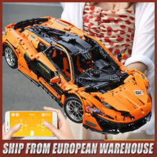 Радиоуправляемый высокотехнологичный автомобиль MOULD KING 20087, совместимый с MOC-16915 McLaren P1, автомобиль с функцией двигателя, строительные блоки, кирпичи, детские игрушки 2024 - купить недорого