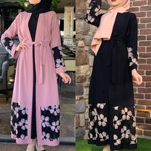 Luxury Muslim Print Abaya Maxi Dress Hijab Vestidos Cardigan Kimono Loose Long Robe Gowns Jubah Middle East Eid Ramadan Islamic 2024 - buy cheap