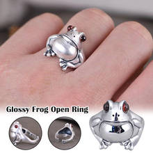 Newly Frog Ring Retro Personality Animal Unisex Red Garnet Frog Open Adjustable Rings Fine Jewelry AA 2024 - buy cheap