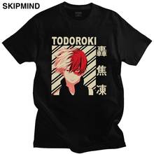 Camiseta masculina de mangas curtas boku no hero academia, camiseta clássica de algodão com gola alta, moda verão 2024 - compre barato