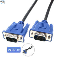 YuXi-Cable de extensión VGA HD de 1,5/3/5m, Cable VGA pines macho de 15 a macho, núcleo de cobre para PC, ordenador, Monitor y proyector 2024 - compra barato