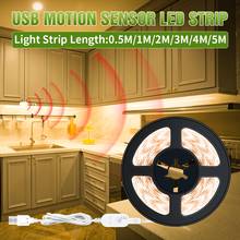Automatic on/off Light Strip Led Motion Sensor Night Lamp Led Dimmable Lamp Tape USB 5V Cabinet Stairs Kitchen Waterproof Ribbon 2024 - buy cheap