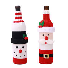 Christmas decorations elk red wine bottle set Knitted wine bottle set champagne bottle set restaurant holiday layout supplies 2024 - buy cheap