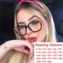 Luxury Brand Blue Light Reading Glasses Women Fashion Computer Filter Prescription Transparent Square Cat Eye Glasses Frames Oku 2024 - buy cheap