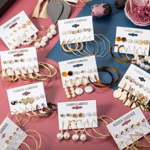 6 Pairs/Set Vintage Acrylic Earring Statement Tassel Earrings Korean Dangle Drop Earrings for Women 2020 Fashion Earings Jewelry 2024 - buy cheap
