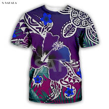 Camiseta de cuello redondo para hombre y mujer, camisa con estampado 3D de flores polinesianas, árboles hawaianos, palmas tropicales, Harajuku, informal 2024 - compra barato