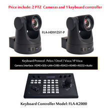 Câmera de vídeo-conferência com zoom de 12x, ptz, ip, poe, sdi, hdmi, rtsp, rtmp, controle com teclado para transmissão vmix, 1080p 2024 - compre barato