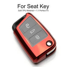 TPU Car Key Cover Case For Seat Leon Mk2 MK3 5F ST 1 1M 2 Toledo Alhambra Cordoba Ateca Arona Fr 2019 Key Chain Ring Accessories 2024 - купить недорого