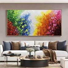 Pintura abstrata artesanal de parede, tela grande e moderna, paisagem, floresta, para sala de estar, decoração, imagem, pintada à mão 2024 - compre barato