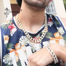 New Color Cuban Chain Necklace Fashion Hiphop Punk Culture Jewelry Luxury Charm Rhinestone Ice Out Men's Necklace Jewelry 2024 - buy cheap