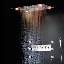 Ванная комната Роскошный стиль 600X800 мм большой светодиодный набор для душа термостатический спа Массажная Душевая система 2024 - купить недорого