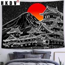 HKDV-tapiz de arte japonés de montura Fuji Ninja, tapiz colgante de pared, Fondo de fondo, sala de estar, dormitorio, decoración del hogar 2024 - compra barato
