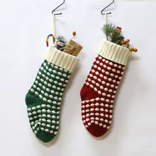 Medias de navidad regalo calcetines de punto de Santa Elk bolsa de regalo encantadora de Navidad para niños chimenea árbol de Navidad colgando decoración de fiesta 2024 - compra barato