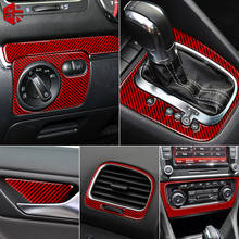 Cubierta de consola Interior de fibra de carbono roja, pegatina embellecedora para Volkswagen VW Golf 6 GTI MK6 2008-2012, accesorios 2024 - compra barato