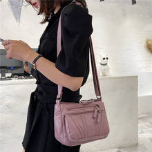 Women Shoulder Bag Pu Leather Crossbody Bag Fashion Ladies Handbag Purse Soft Messenger Bag Washed Leather Women Small Bags 2024 - buy cheap