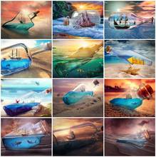 AZQSD 5d Diy Алмазная картина морская картина с изображением лодки Стразы Алмазная вышивка пейзаж мозаика домашний Декор подарок 2024 - купить недорого