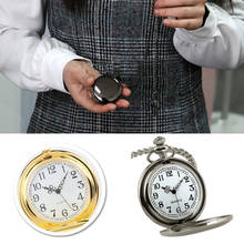 Reloj de bolsillo Retro Vintage para hombre, relojes de bolsillo de cuarzo lisos Steampunk, joyería, cadena de aleación Colgante con cadena de collar 2024 - compra barato