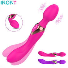 IKOKY Nipple Vaginal Massage Double Head Double Shock Clitoris Stimulation AV Vibrator Sex Toys For Women Lesbian Masturbation 2024 - buy cheap
