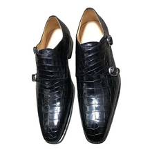 Xinepiju sapatos masculinos de crocodilo, calçado formal masculino de couro de crocodilo, novo 2021 2024 - compre barato