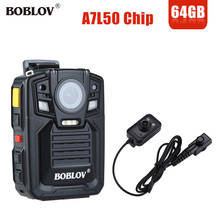 BOBLOV-minicámara HD66-02 HD 1296P de 64GB, videocámara DE SEGURIDAD DE 33MP, cámara corporal de policía, grabadora de vídeo de visión nocturna con lente externa IR 2024 - compra barato