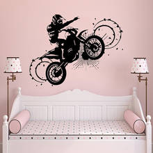 Crazy Motorcycle Wall Stickers Boy Sports Decal Mural For Living Room Bedroom Festival Home decor Create Vinyl Wall Decals HY405 2024 - buy cheap