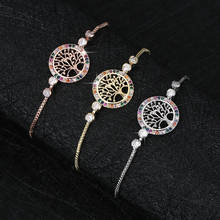 Color Cubic Zirconia Tree of Life Bracelet for Women Adjustable Chain Charm Bracelets Original Brand Hand Amulet Jewelry Z230 2024 - buy cheap