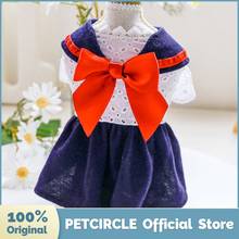 PETCIRCLE Dog Clothes Big Bow Fashion Sailor Dress Fit Small Dog Puppy Pet Cat Spring &Summer Pet Cute Costume Pet Clothes Skirt 2024 - buy cheap
