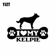 Yjzt adesivo de vinil eu love my kelpie, adesivo de osso para carro ovelha e cachorro decalque engraçado design preto/prata 2024 - compre barato