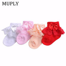Bow Lace Baby Socks For Newborn Winter Keep Warm Cotton Baby Girls Sock Cute Toddler Socks Princess Style Baby Accessories 2024 - buy cheap