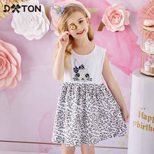 Dxton-vestido infantil de algodão para meninas, sem mangas, vestido de princesa para crianças pequenas, estampa de coelho, roupa animal para verão 2024 - compre barato