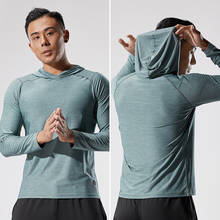 Hiking Long sleeve men hat sports t-shirt men's fast dry running fitness leisure sports sweater autumn and winter top 2024 - buy cheap