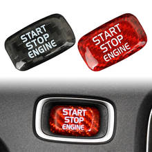 Adesivo decorativo para botão de partida do motor automotivo, para volvo v40, v60, s60l, s60, xc60, s80l, em fibra de carbono real e preta 2024 - compre barato