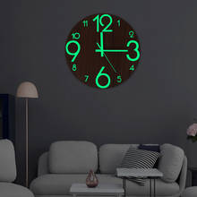 Reloj de pared de madera para decoración de sala de estar, relojes luminosos colgantes con números, luminosos, brillantes y silenciosos, nuevos 2024 - compra barato