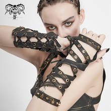 Devil Fashion-guantes largos Steampunk para mujer, guantes sin dedos con agujeros, Punk, novedad 2024 - compra barato